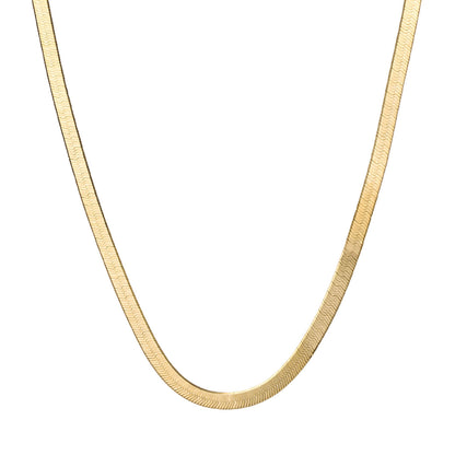 Herringbone Necklace - 4mm Gold