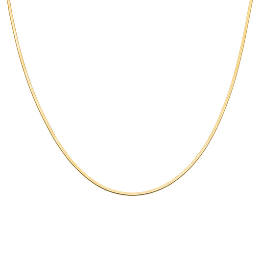 Micro Herringbone necklace -  2mm gold