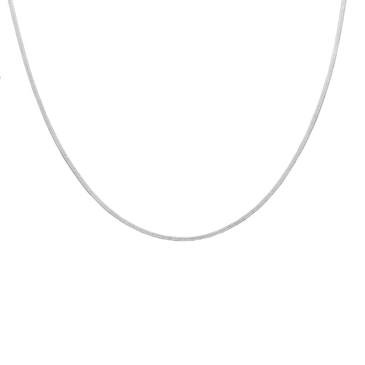 Micro Herringbone Necklace - 2mm Silver
